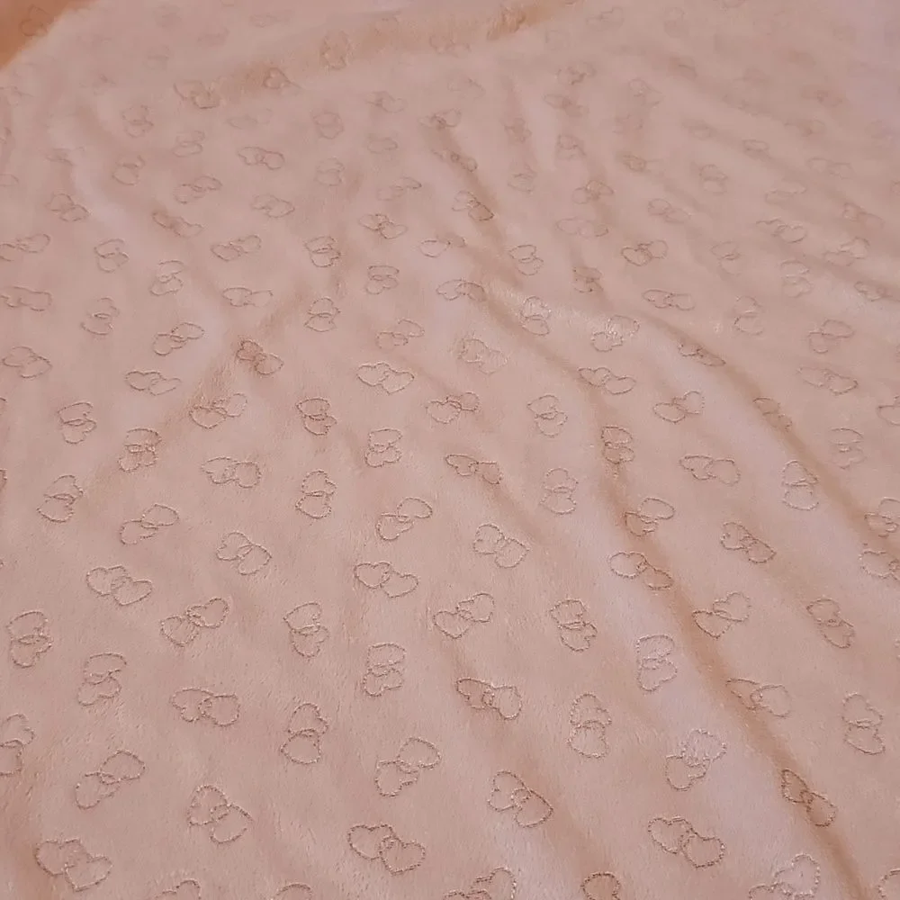 Pink Baby Blanket with Heart Pattern